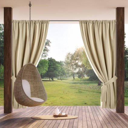 62557 nepremokavy bezovy zaves na terasu garden 155x200 cm