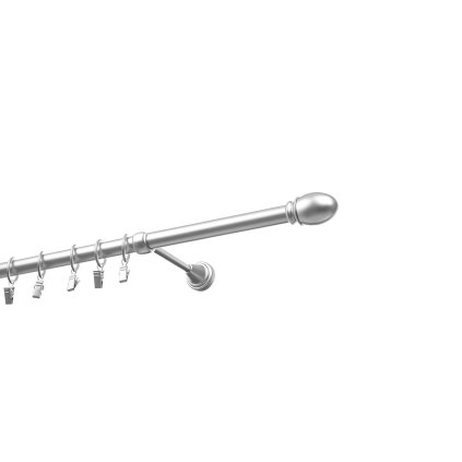 karnisz metalowy karpol 19 mm chrom mat pojedynczy owal do sypialni