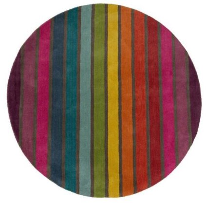 65118 rucne vsivany kusovy koberec illusion candy multi kruh