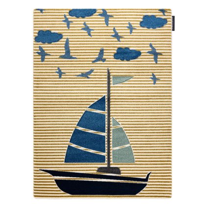 66456 detsky kusovy koberec petit sail boat gold