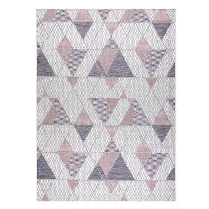 Kusový koberec Sion Sisal Triangles 3006 ecru/pink – na von aj na doma