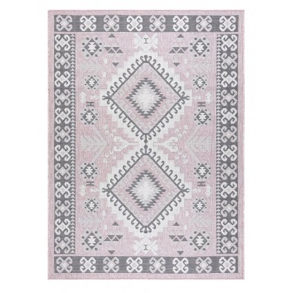 Kusový koberec Sion Sisal Aztec 3007 pink/ecru – na von aj na doma