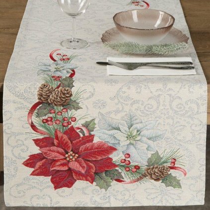68412 vianocny gobelinovy behun na stol s tkanym vzorom 50x110 cm