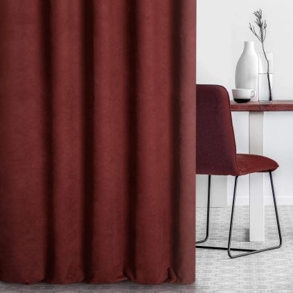 69933 bordovy zaves adore z makkej latky s velurovou strukturou