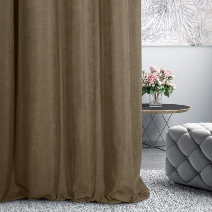 69951 svetlohnedy zaves adore z makkej latky s velurovou strukturou