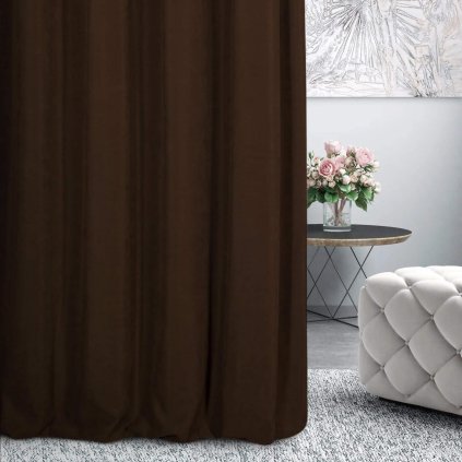 70017 tmavohnedy zaves adore z makkej latky s velurovou strukturou