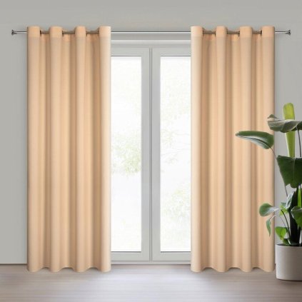 72504 svetlooranzovy zaves na kruzkoch rita 140x250 cm