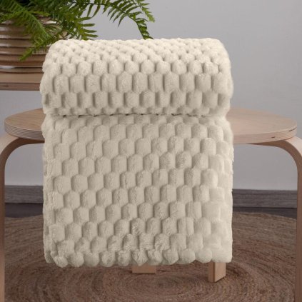 73041 bezova hunata deka cindy6 s 3d vzorom 170x210 cm