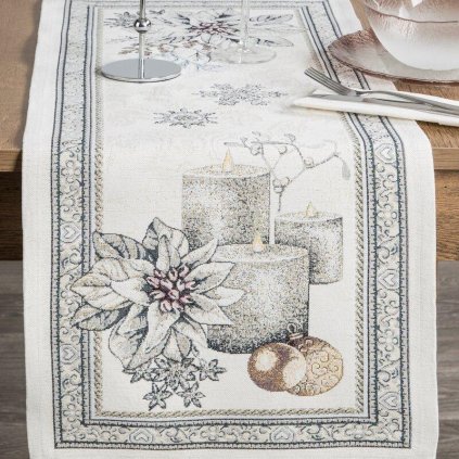 74238 vianocny behun na stol candl 45x140 cm
