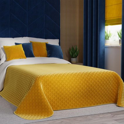 75510 safranovo zlty zamatovy prehoz na postel velvi 220x240 cm