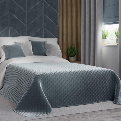 75525 nebesky modry zamatovy prehoz na postel velvi 220x240 cm