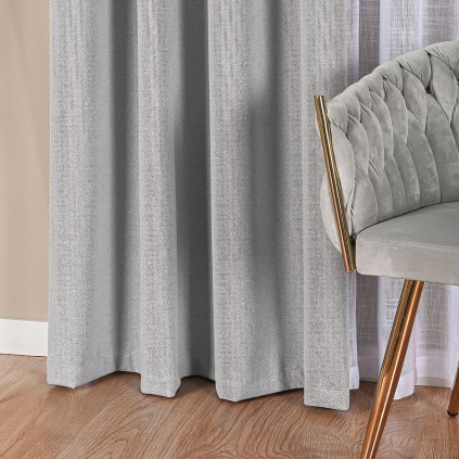 Pastelovosivý 100% zatemňovací záves na krúžkoch DORIAN 140x250 cm