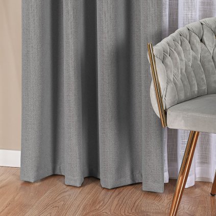 Tmavosivý 100% zatemňovací záves na krúžkoch DORIAN 140x250 cm