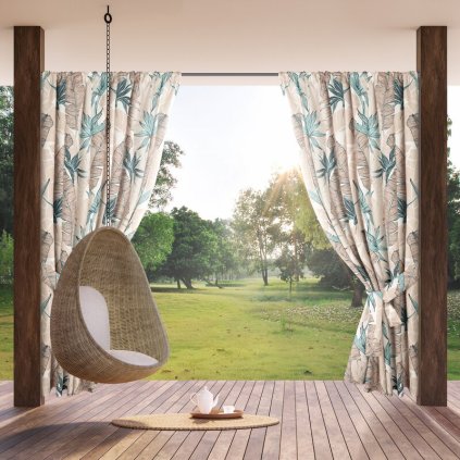Nepremokavý vzorovaný záves na terasu GARDEN 155x200 cm