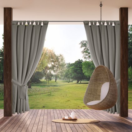 Nepremokavý strieborný záves na terasu GARDEN 155x240 cm