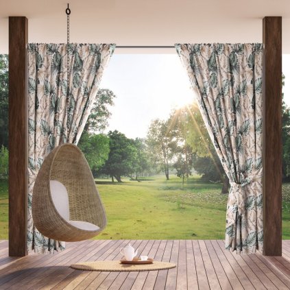 Nepremokavý vzorovaný záves na terasu GARDEN 155x200 cm