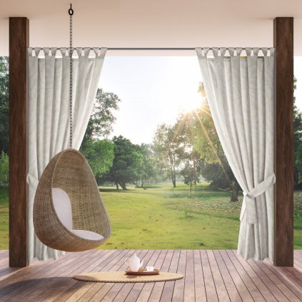 Nepremokavý biely záves na terasu GARDEN 155x240 cm