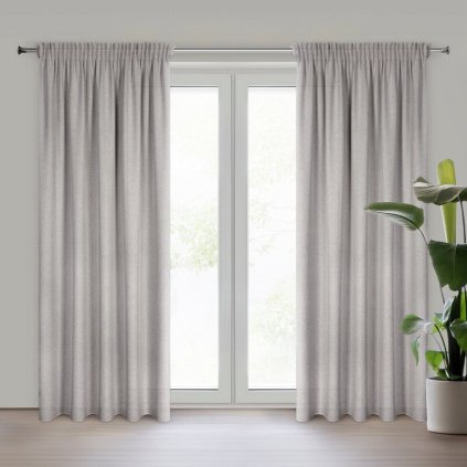 Kapučínový záves v eko štýle na páske ERIS 140x270 cm