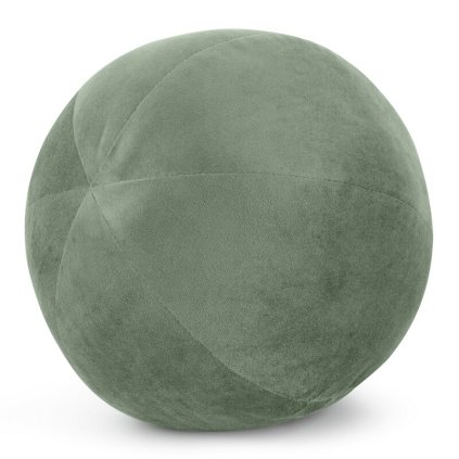 Svetlozelený dekoratívny zamatový vankúš v tvare gule GAJA4 priemer 24 cm