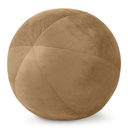 Oranžový dekoratívny zamatový vankúš v tvare gule GAJA4 priemer 24 cm