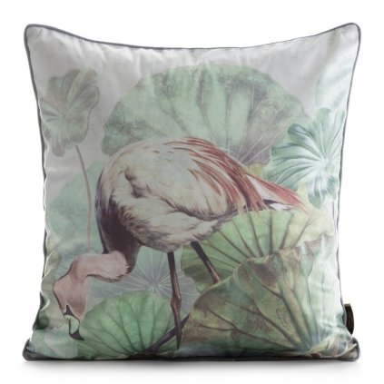 Zelená zamatová obliečka na vankúš s dizajnérskou potlačou dizajn 02 VELVET 45x45 cm