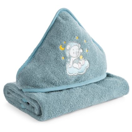 Modrý detský uterák s kapucňou BABY75 100x100 cm