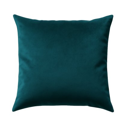 Smaragdová obliečka na vankúš SIBEL z mäkkého zamatu 40x40 cm
