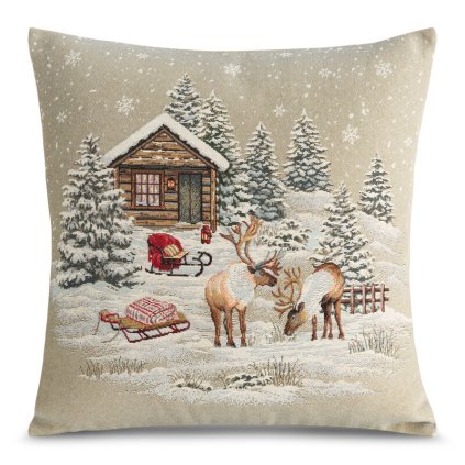 Vianočná gobelínová obliečka na vankúš NOEL970 45x45 cm