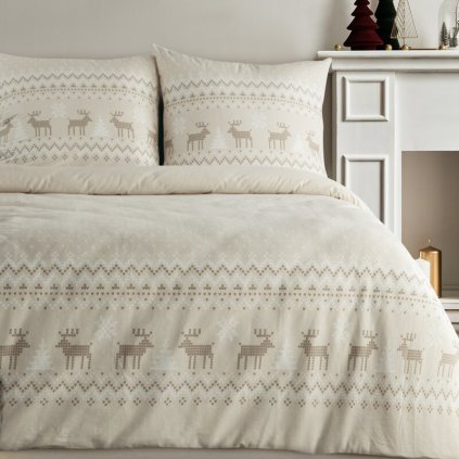 Vianočné bavlnené posteľné obliečky LUKE 220x200 cm, 2x70x80 cm