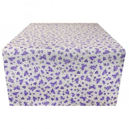 303 27 behun na stol fialove kvety 50x150 cm made in italy1