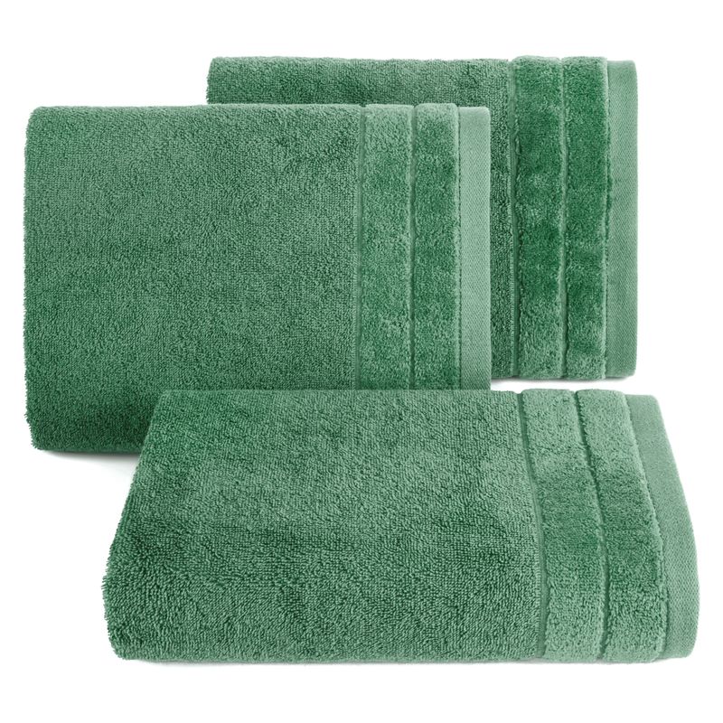 Klasický zelený uterák DAMLA s jemným pásom 50x90 cm
