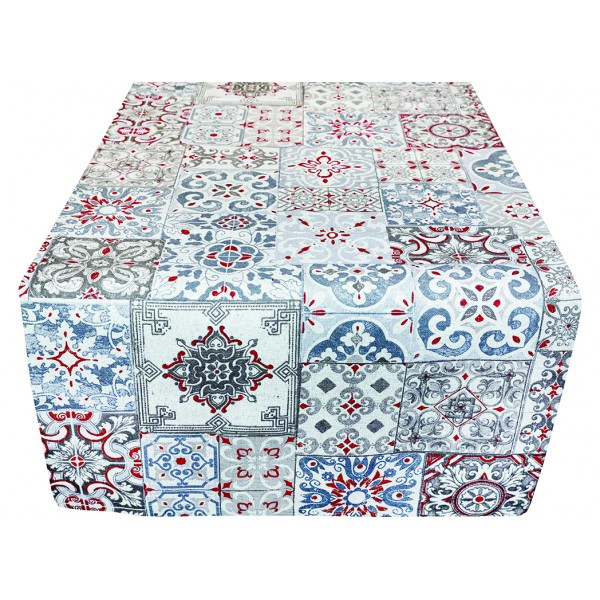 Bavlnená štóla na stôl MONDY so vzormi majoliky 50x150 cm