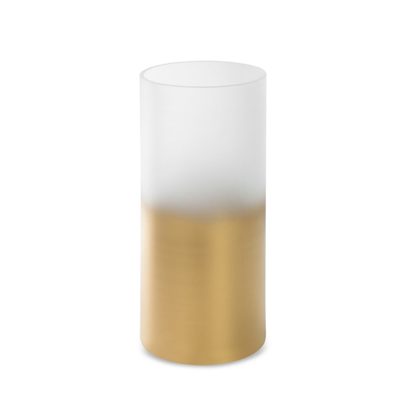 Sklenená váza BLANCA7 bielo zlatá 15 x 35 cm