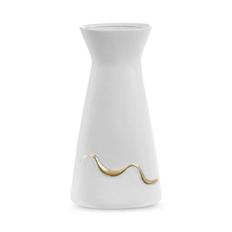 Biela keramická váza EBRU1 01 20x12x38 cm