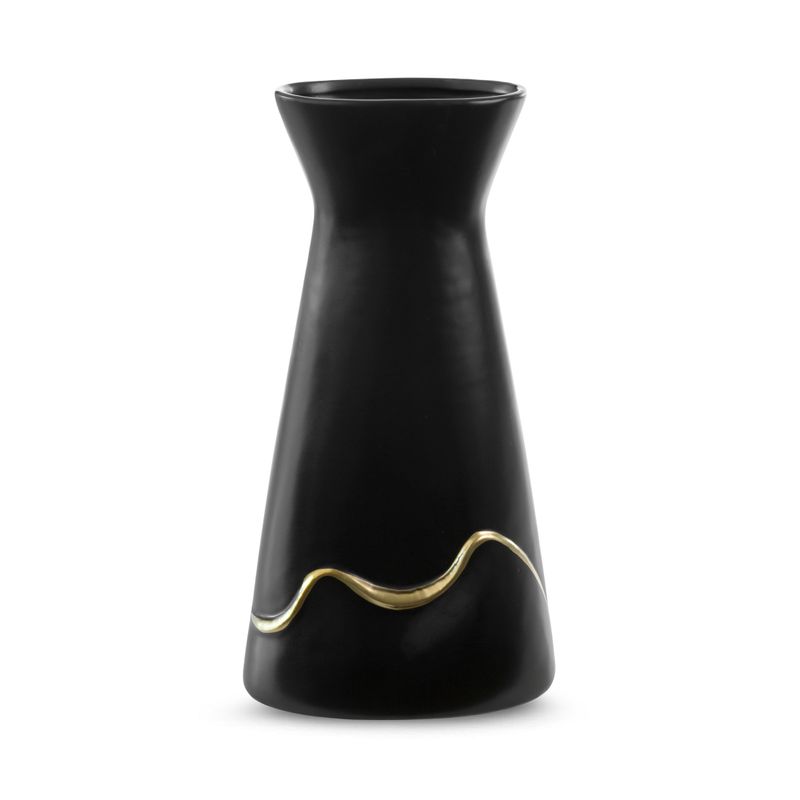 Čierna keramická váza EBRU2 01 20x12x38 cm