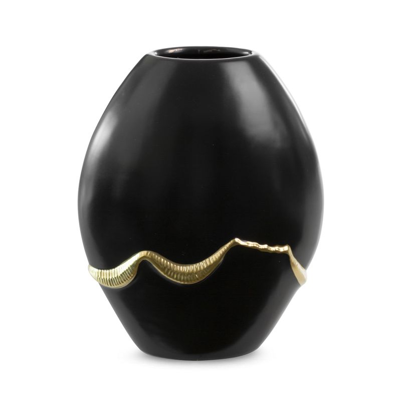 Čierna keramická váza EBRU2 08 20x11x25 cm