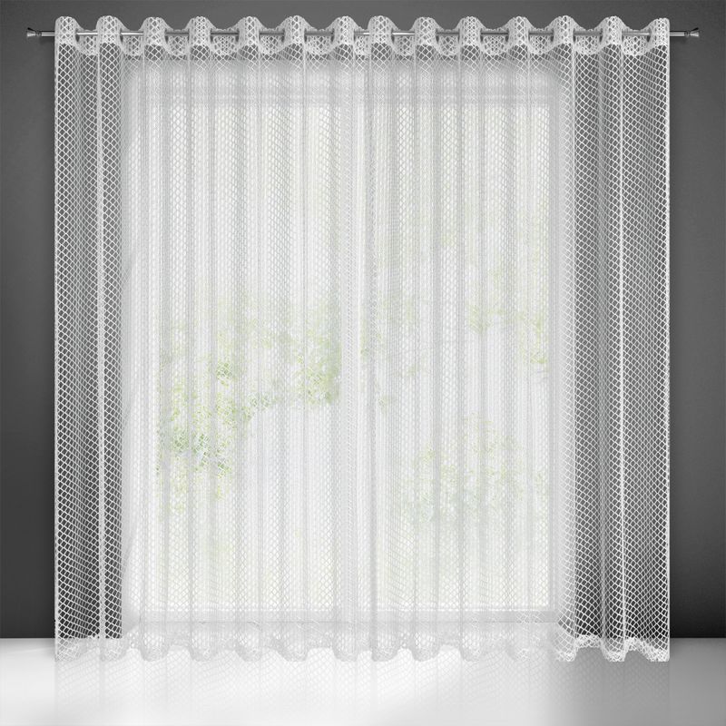 Biela záclona na krúžkoch AIDEN 300x250 cm