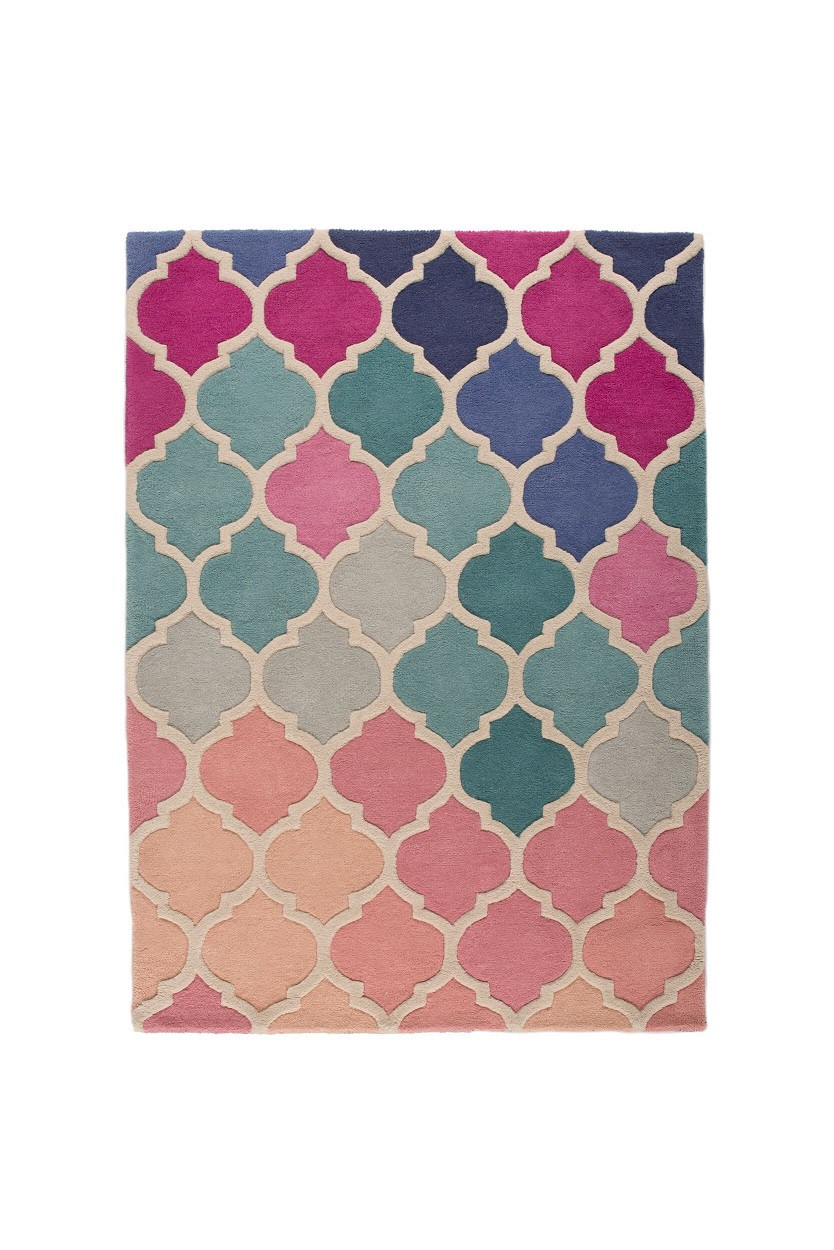 Ručne všívaný kusový koberec Illusion Rosella Pink / Blue Rozmery koberca: 80x150