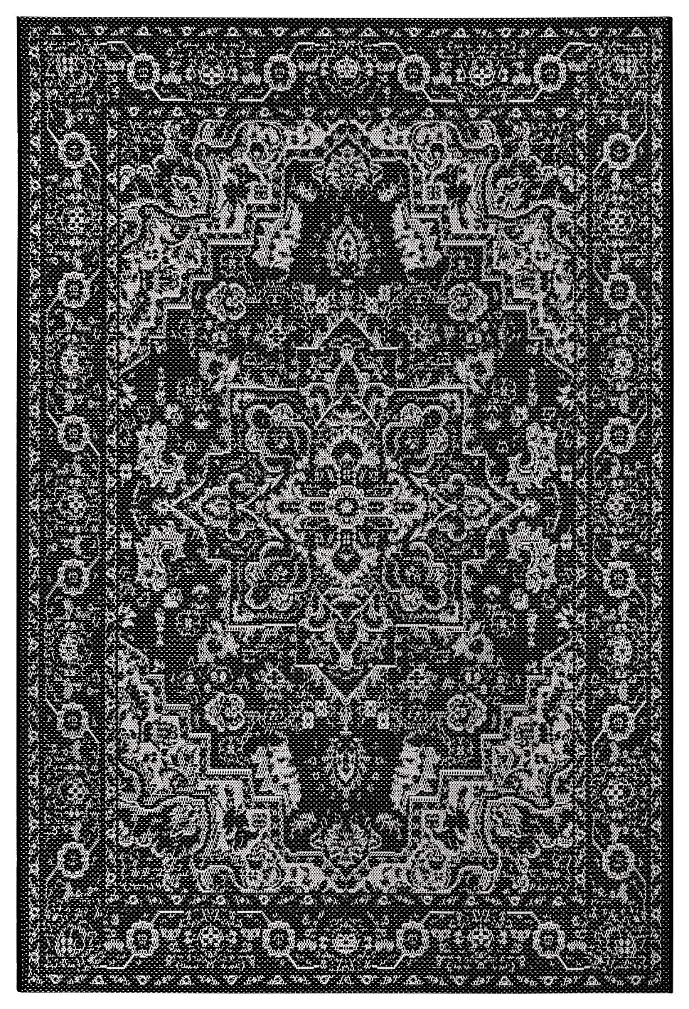 Kusový orientálny koberec Flatweave 104807 Black / Cream Rozmery koberca: 80x150