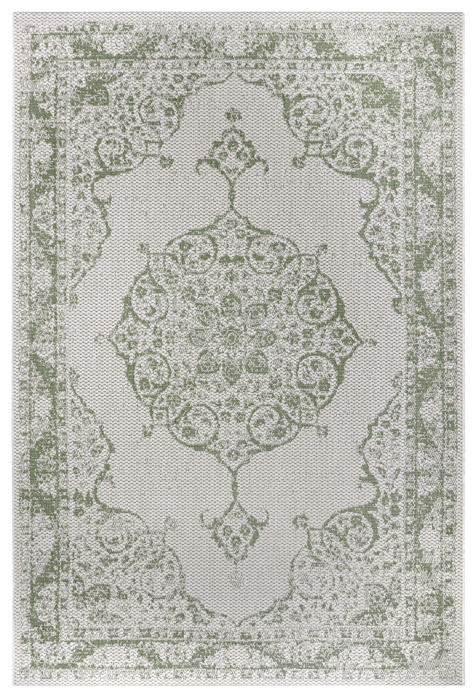 Kusový orientálny koberec Flatweave 104819 Cream / Green Rozmery koberca: 80x150