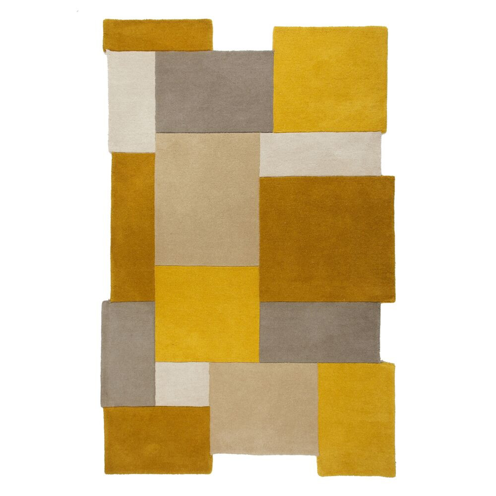 Ručne všívaný kusový koberec Abstract Collage Ochre / Natural Rozmery koberca: 90x150