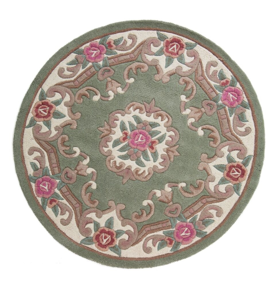Ručne všívaný kusový koberec Lotus premium Green kruh Rozmery koberca: 120x120 kruh
