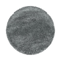 Kusový koberec Fluffy Shaggy 3500 light grey kruh Rozmery koberca: 200x200 kruh