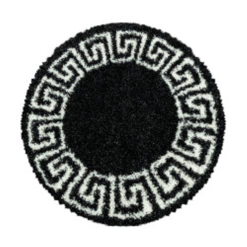 Kusový koberec Hera Shaggy 3301 anthrazit kruh Rozmery koberca: 120x120 kruh