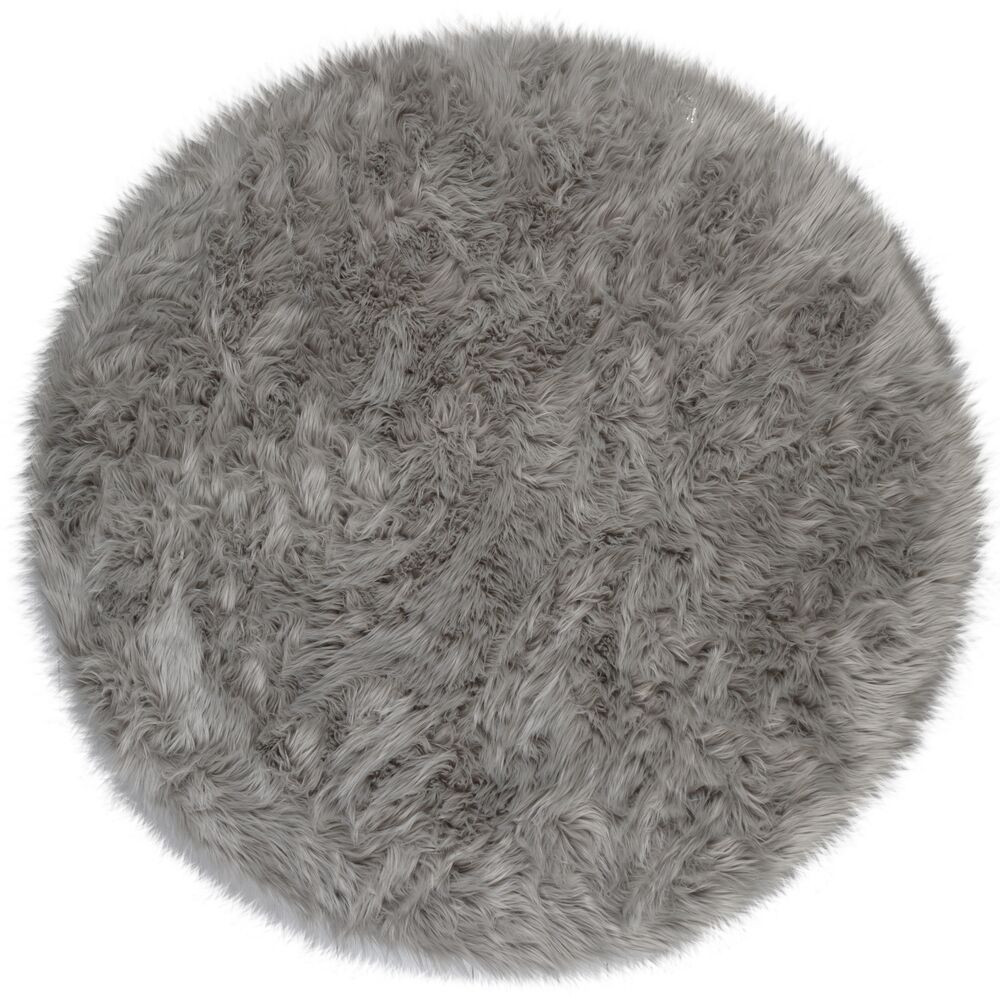 Kusový koberec Faux Fur Sheepskin Grey kruh Rozmery koberca: 120x120 kruh