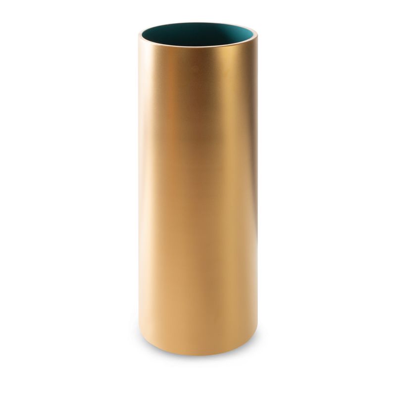 Sklenená váza tyrkysovo-zlatá LOTOS9 1 15x40 cm