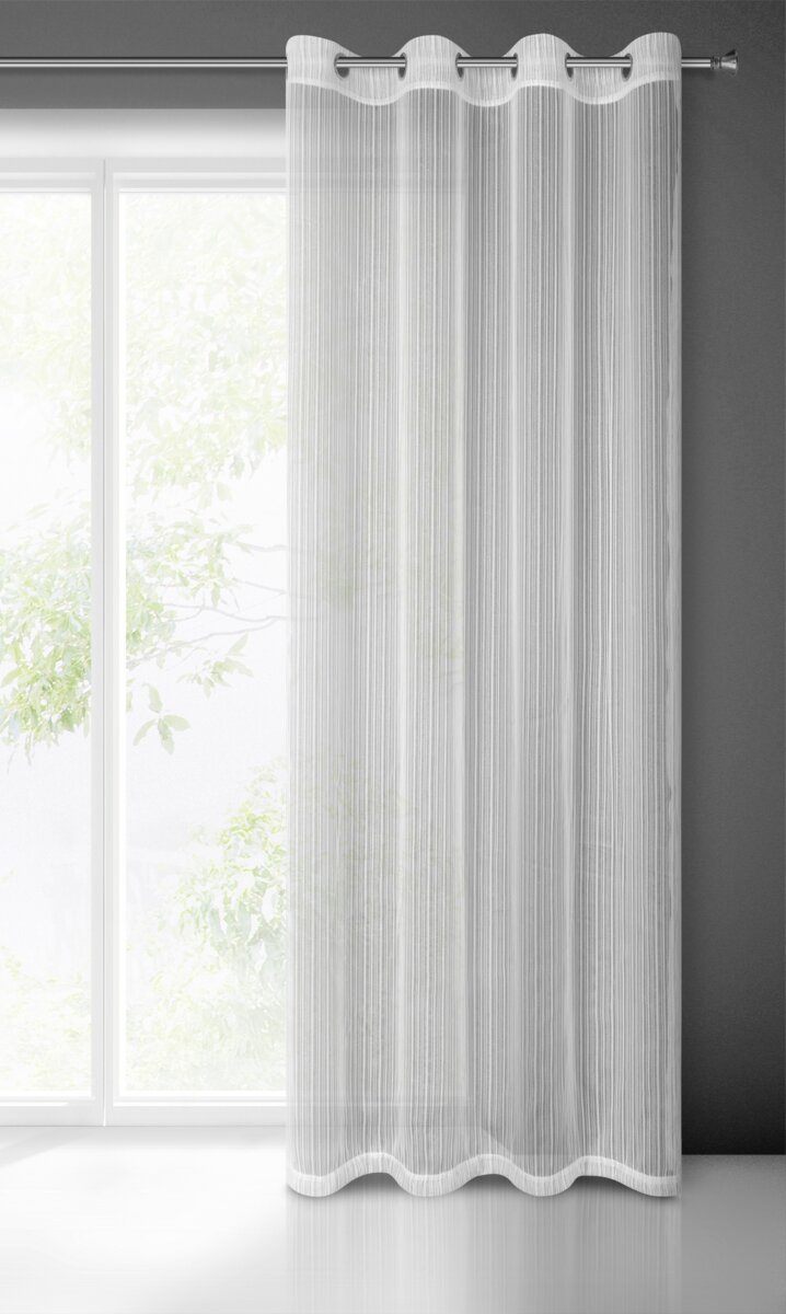 Eurofirany Biela záclona NOELIA na krúžkoch 140x250 cm