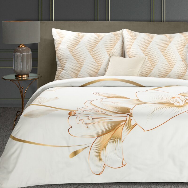 Eurofirany Biele posteľné obliečky BLANCA11 s potlačou 140x200 cm, 70x90 cm