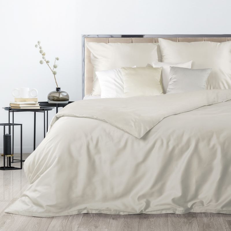 Krémové posteľné obliečky NOVA z bavlneného saténu 140x200 cm, 70x90 cm
