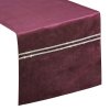 15567 2 bordovy zamatovy behun na stol glen 35x180 cm